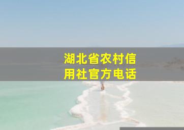 湖北省农村信用社官方电话