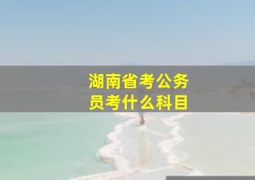 湖南省考公务员考什么科目