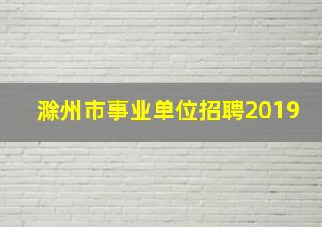 滁州市事业单位招聘2019