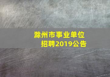 滁州市事业单位招聘2019公告