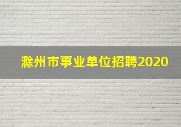 滁州市事业单位招聘2020