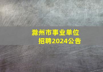 滁州市事业单位招聘2024公告