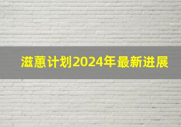 滋蕙计划2024年最新进展