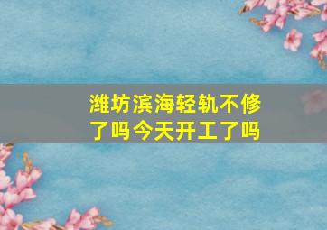 潍坊滨海轻轨不修了吗今天开工了吗