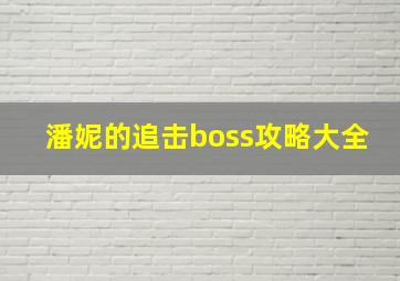 潘妮的追击boss攻略大全