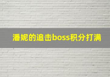 潘妮的追击boss积分打满