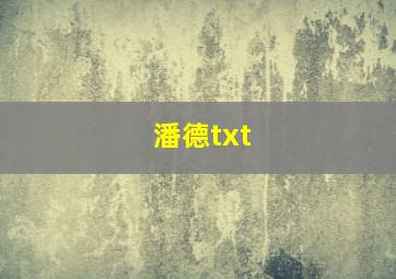 潘德txt