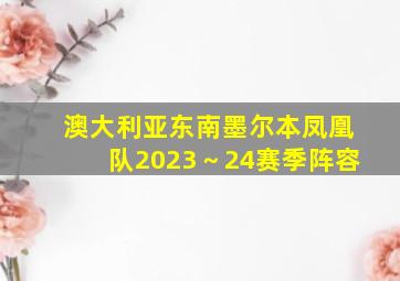 澳大利亚东南墨尔本凤凰队2023～24赛季阵容