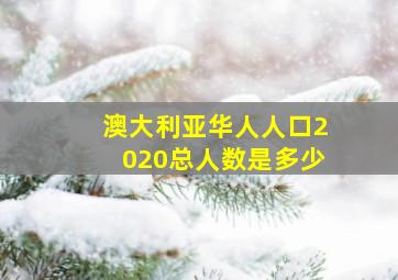 澳大利亚华人人口2020总人数是多少