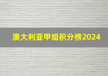 澳大利亚甲组积分榜2024