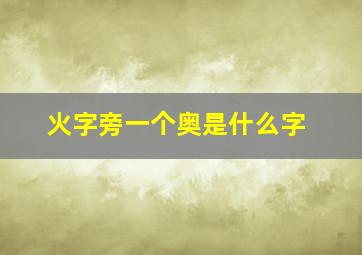 火字旁一个奥是什么字