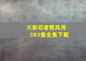 火影忍者疾风传383集全集下载