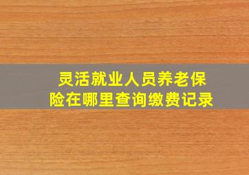 灵活就业人员养老保险在哪里查询缴费记录