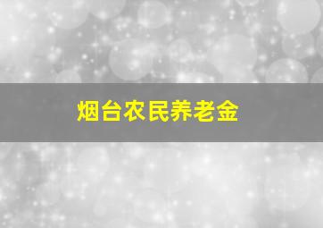 烟台农民养老金