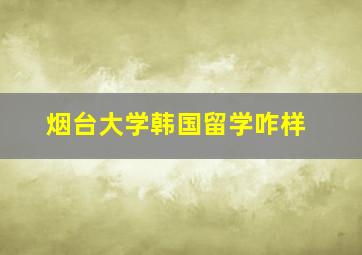 烟台大学韩国留学咋样