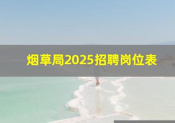 烟草局2025招聘岗位表