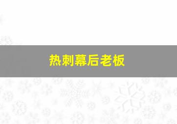 热刺幕后老板