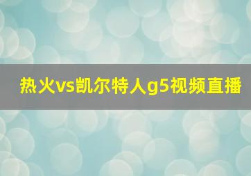 热火vs凯尔特人g5视频直播