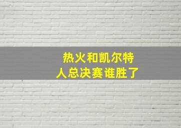 热火和凯尔特人总决赛谁胜了