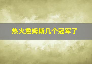 热火詹姆斯几个冠军了