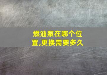 燃油泵在哪个位置,更换需要多久