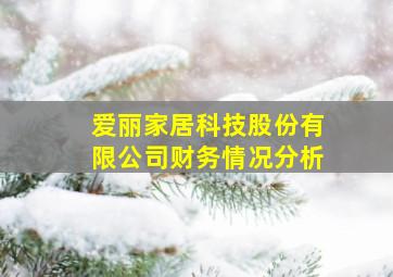 爱丽家居科技股份有限公司财务情况分析