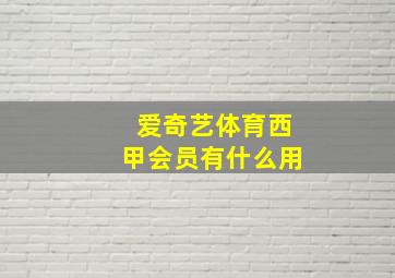 爱奇艺体育西甲会员有什么用