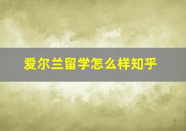 爱尔兰留学怎么样知乎