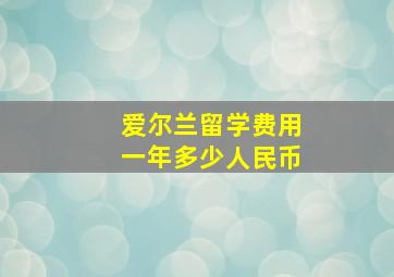 爱尔兰留学费用一年多少人民币