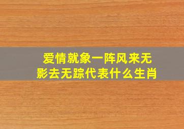 爱情就象一阵风来无影去无踪代表什么生肖