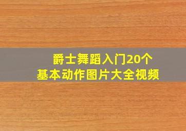 爵士舞蹈入门20个基本动作图片大全视频