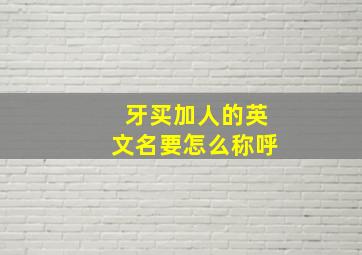 牙买加人的英文名要怎么称呼