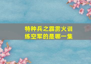 特种兵之霹雳火训练空军的是哪一集