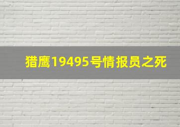 猎鹰19495号情报员之死