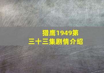 猎鹰1949第三十三集剧情介绍