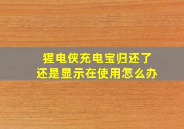 猩电侠充电宝归还了还是显示在使用怎么办