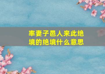 率妻子邑人来此绝境的绝境什么意思