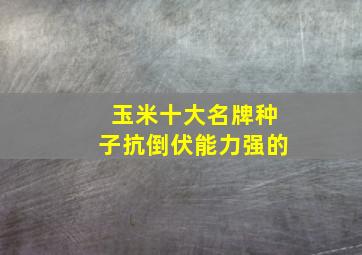 玉米十大名牌种子抗倒伏能力强的