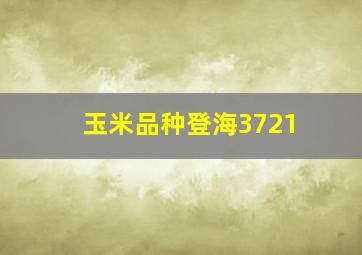 玉米品种登海3721