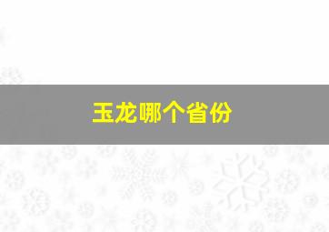 玉龙哪个省份