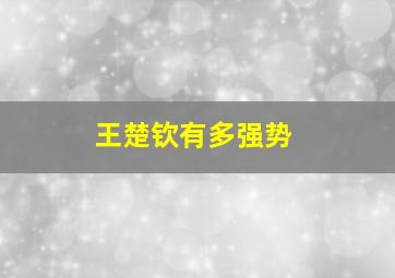 王楚钦有多强势