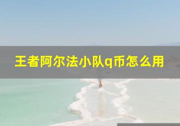 王者阿尔法小队q币怎么用