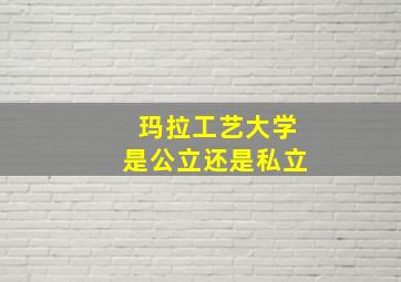 玛拉工艺大学是公立还是私立