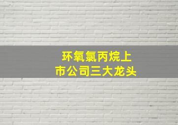 环氧氯丙烷上市公司三大龙头