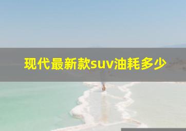 现代最新款suv油耗多少