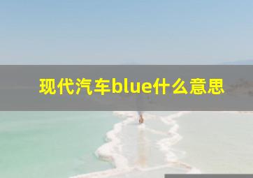 现代汽车blue什么意思