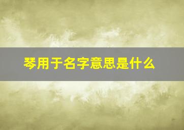 琴用于名字意思是什么