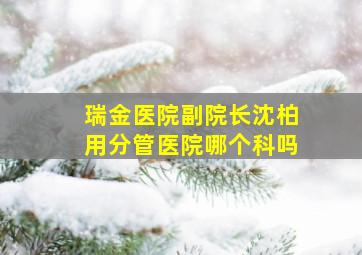 瑞金医院副院长沈柏用分管医院哪个科吗