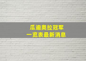 瓜迪奥拉冠军一览表最新消息