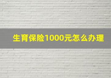 生育保险1000元怎么办理